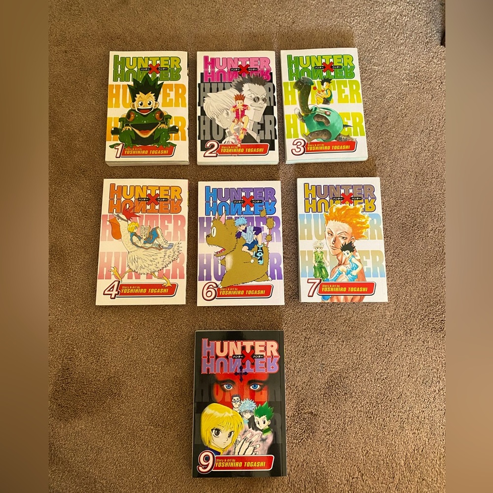 Volumes 1,2,3,4,6,7,9 of HUNTERXHUNTER AUTHOR - YOSHIHIRO TOGASHI